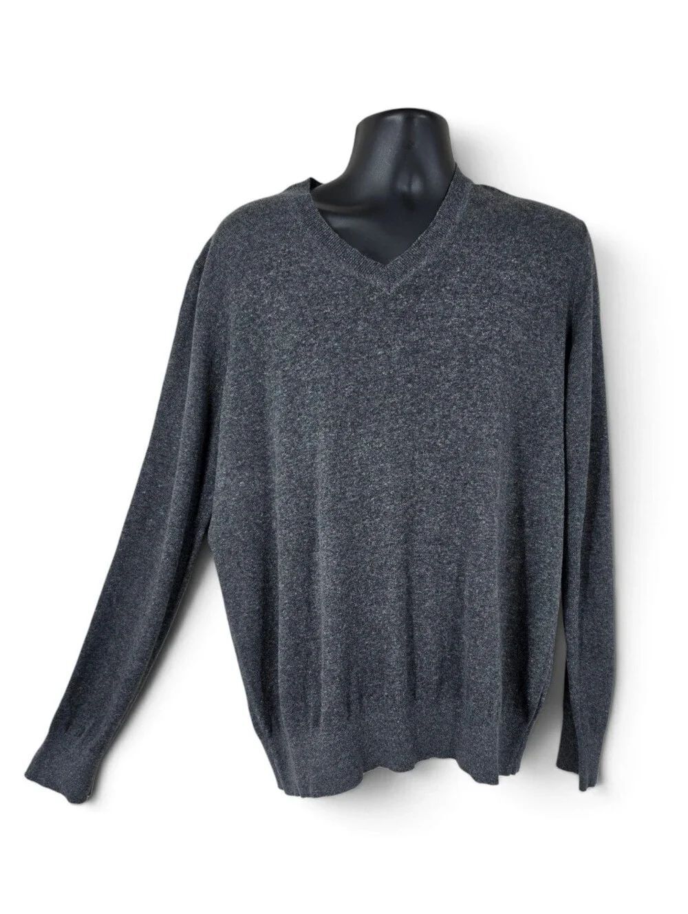 Banana Republic Silk Linen Charcoal Gray Vneck Sweater Men's Size XL